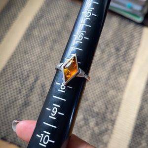 925 Sterling Silver Baltic Amber Ring Size 7.5